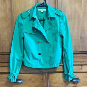 Tommy Hilfiger Women's Teal Double-Breasted Trench Coat